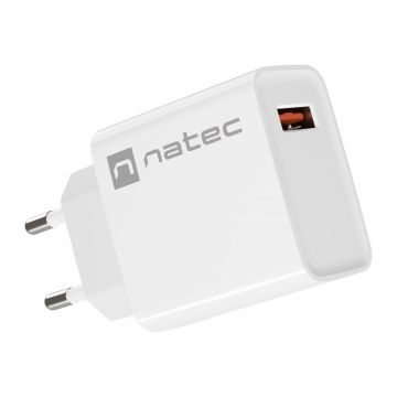 NATEC USB Charger Ribera USB-A 18W white