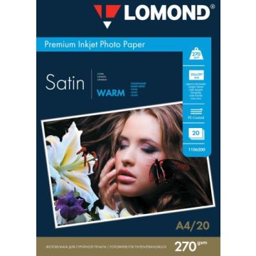 Fotopopierius Lomond Premium Photo Paper Satininis 270 g/m2 A4, 20 lapų, Warm