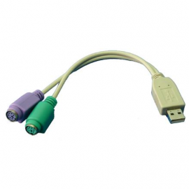 Logilink Adapter USB to PS/2 x2 : 2x Mini DIN 6-pin FM