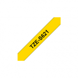 Brother TZe-S621 Strong Adhesive Laminated Tape Black on Yellow