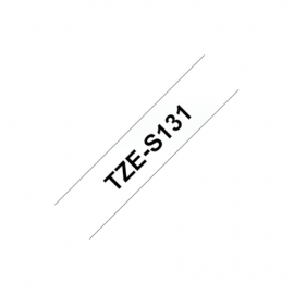 Brother TZe-S131 Strong Adhesive Laminated Tape Black on Clear