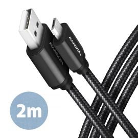 CABLE USB2.0 TO MICRO-USB 2M/HQ BLK BUMM-AM20AB AXAGON