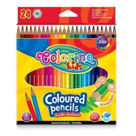 Spalvoti pieštukai Colorino Kids šešiakampiai, 24 spalvų