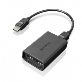 Lenovo DisplayPort to Dual-DisplayPort Monitor Cable Black