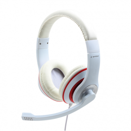 Gembird Stereo Headset MHS 03 WTRD White with Red Ring