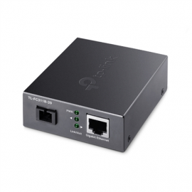 TP-LINK | Gigabit Single-Mode WDM Media Converter | TL-FC311B-20 | Gigabit SC Fiber Port | 10/100/10