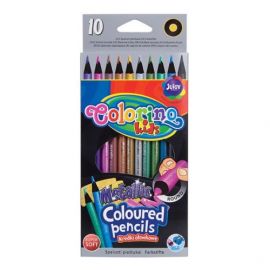 Spalvoti pieštukai Colorino Kids Metallick  10 blizgių spalvų