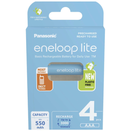 Panasonic Rechargeable Batteries ENELOOP Lite BK-4LCCE/4BE AAA