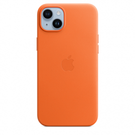 Apple 14 Plus Leather Case with MagSafe  Orange