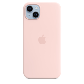 Apple 14 Plus Silicone Case with MagSafe  Chalk Pink