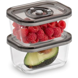 Caso VacuBoxx Eco-Duo S Glass vacuum containers with plastic lid