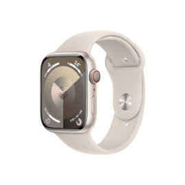 Apple Watch Series 9 GPS + Cellular 45mm Starlight Aluminium Case with Starlight Sport Band - M/L A