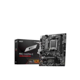 MSI PRO A620M-E Processor family AMD Processor socket AM5 DDR5 Supported hard disk drive interfaces 