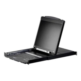 Aten 16-Port PS/2-USB VGA Dual Rail 19" LCD KVM Switch with Daisy-Chain Port and USB Peripheral Supp