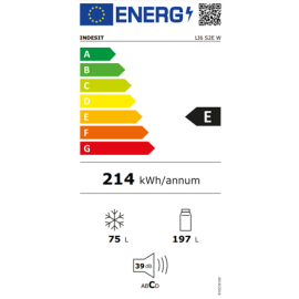 INDESIT Refrigerator | LI6 S2E W | Energy efficiency class E | Free standing | Combi | Height 158.8 