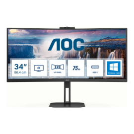 AOC CU34V5CW/BK | 34 " | VA | 21:9 | 100 Hz | 4 ms | 3440 x 1440 pixels | HDMI ports quantity 1