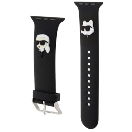 Karl Lagerfeld | Apple Watch Strap KLAWLSLKCNK | Black | Silicone/Stainless Steel