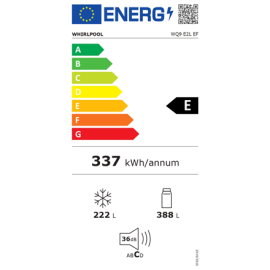Whirlpool Refrigerator | WQ9 E2L EF | Energy efficiency class E | Free standing | Side by side | Hei