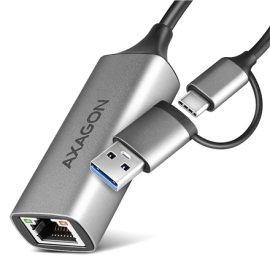 AXAGON ADE-TXCA Compact aluminum USB 3.2 Gen 1 Gigabit Ethernet 10/100/1000Mbit adapter with automat