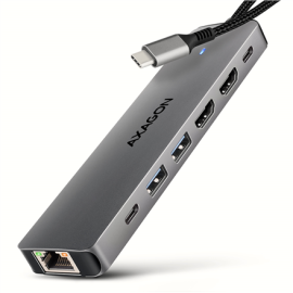 AXAGON USB-C 5Gbps DUAL 4K DISPLAY 7in1 Hub | HMC-7HX2