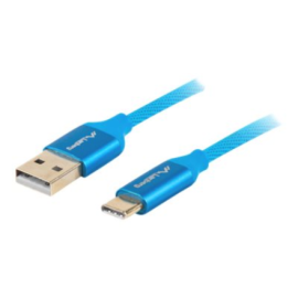 Lanberg USB Type-C to USB Type-A 2.0 Cable Blue Premium QC 3.0
