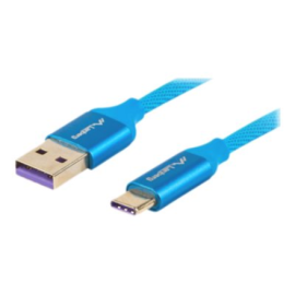 Lanberg USB Type-C to USB Type-A 2.0 Cable Blue QC 3.0 Premium