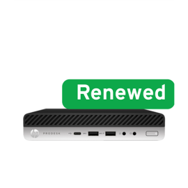 HP Renew Grade A | ProDesk 600 G4 Desktop Mini PC | Intel Core i3 | i3-8100T | 8 GB | SSD | 128 GB |