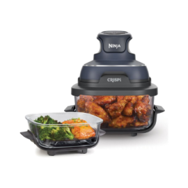 NINJA | 4-in-1 Portable Glass Air Fryer | FN101EUGY Crispi | Power 1700 W | Capacity 3.8 L | Blue/Bl