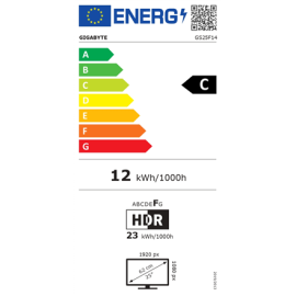 Gigabyte GS25F14 EK | 24.5 " | SS IPS | FHD | 144 Hz | 1 ms | 1920 x 1080 pixels | 300 cd/m² | HDMI 