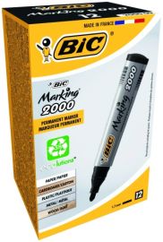 Bic Permanentinis žymeklis Eco 2000 2-5 mm, juodas, pakuotėje 12 vnt. 000095