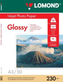 Fotopopierius Lomond Photo Inkjet Paper Blizgus 230 g/m2 A3, 50 lapų