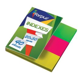 Indeksai Forpus, 20x50mm, 3 spalvų, plastikiniai (3x40)