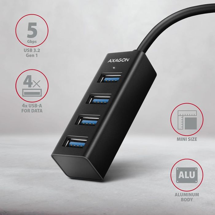 I/O HUB USB3.2 4PORT MINI/1.2M HUE-M1AL AXAGON – 3