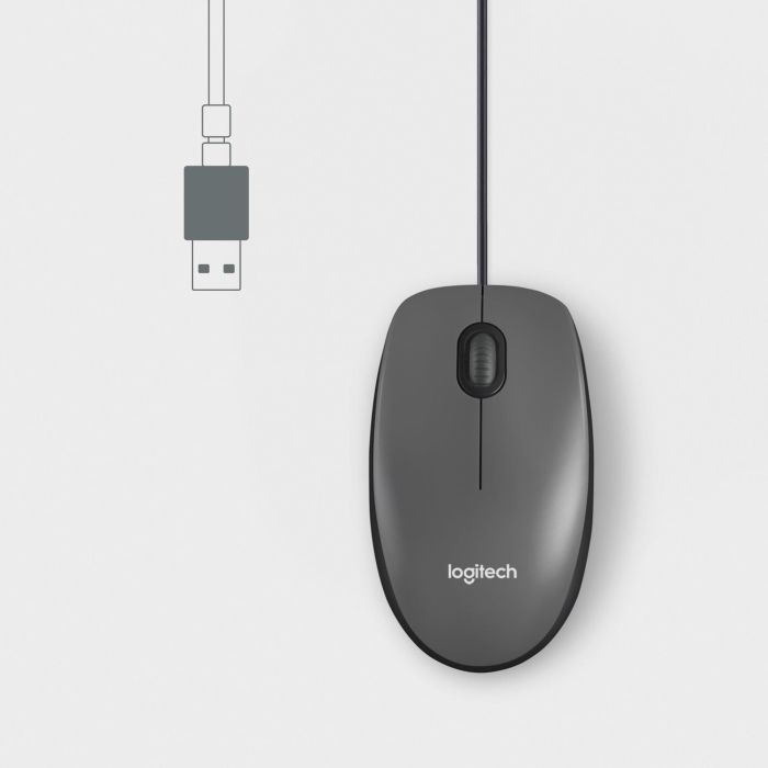 MOUSE USB OPTICAL M100/BLACK 910-006652 LOGITECH – 3