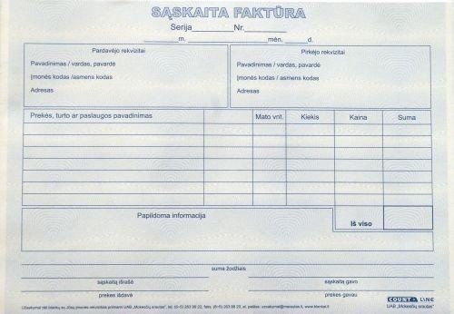Sąskaita faktūra, A5, 2x50  0720-042