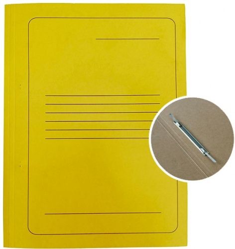 Kartoninis segtuvėlis   SMLT A4 300g, geltonas su spauda ir įsegėle