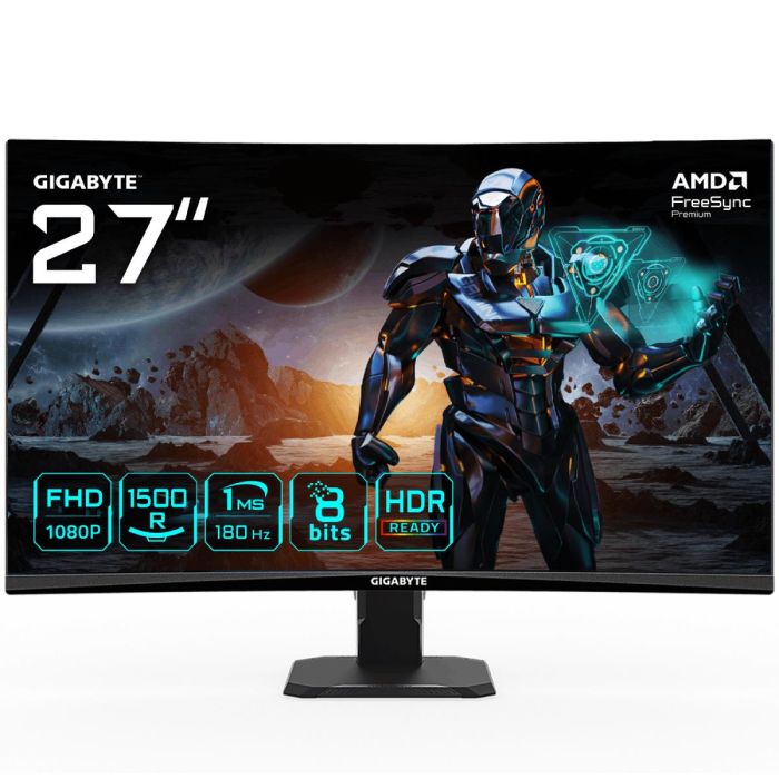 LCD Monitor GIGABYTE GS27FC Gaming Monitor Gaming/Curved GS27FCEK 27" 180Hz