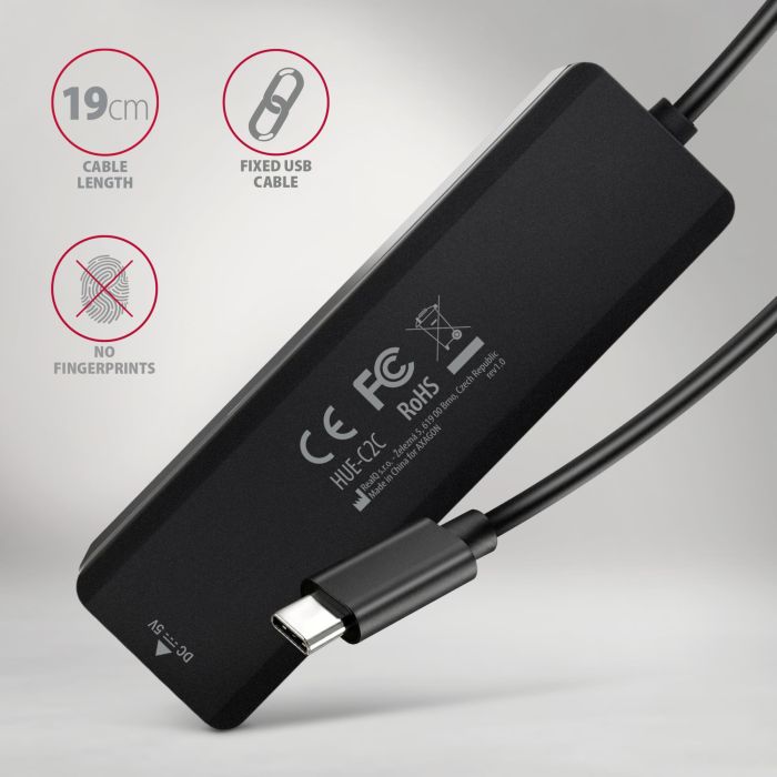 I/O HUB USB-C TRAVEL/0.19M HUE-C2C AXAGON – 5