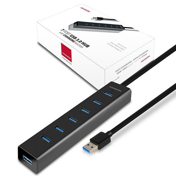I/O HUB USB3.0 7PORT CHARGING/W/AC 1.2M HUE-SA7BP AXAGON – 2