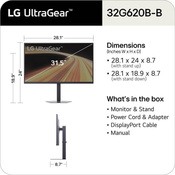 LCD Monitor LG Quad HD LED 32G620B-B 32" – 8