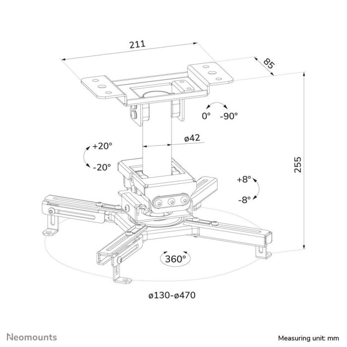 PROJECTOR ACC CEILING MOUNT/CL25-530BL1 NEOMOUNTS – 15