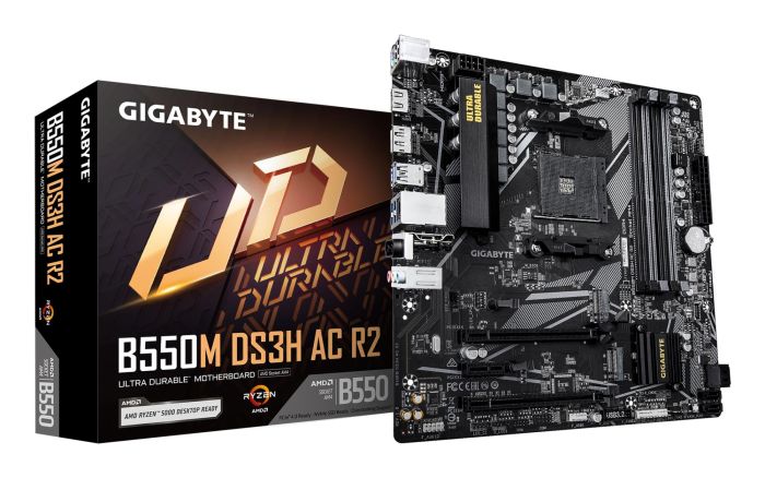 Mainboard GIGABYTE AMD B550 micro ATX 4xSlots GIGABYTE B550M DS3H AC R2 DDR4