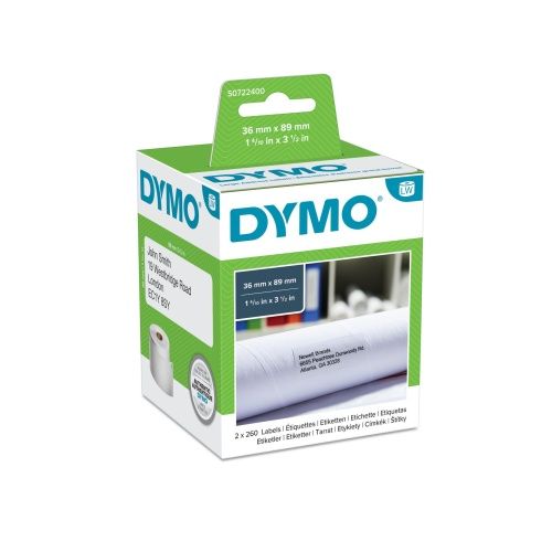 Dymo 99012 (S0722400) Etiketės 36 x 89mm, 2 ritinėliai x 260 etikečių, Balta... – 11