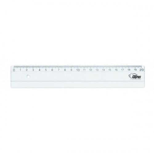 Liniuotė Forpus, plastikinė, skaidri, 20cm