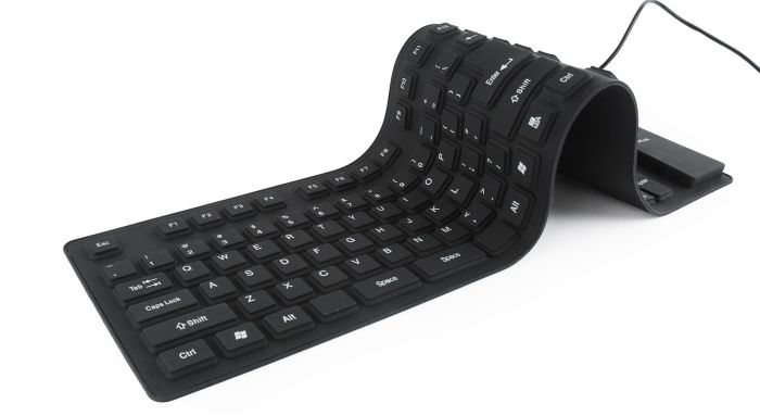 KEYBOARD FLEXIBLE USB ENG/BLACK KB-109F-B GEMBIRD – 2