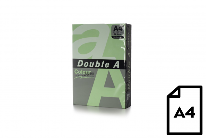 Spalvotas popierius Double A, 80g, A4, 500 lapų, Emerald – 3