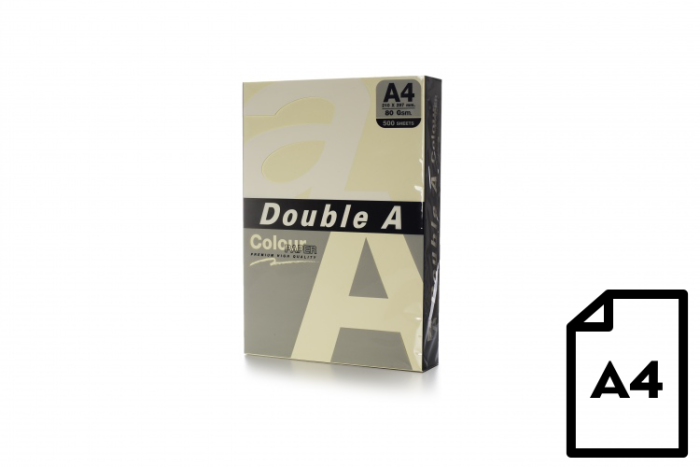 Spalvotas popierius Double A, 80g, A4, 500 lapų, Ivory – 3