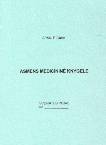 Asmens medicininė knygelė, A6