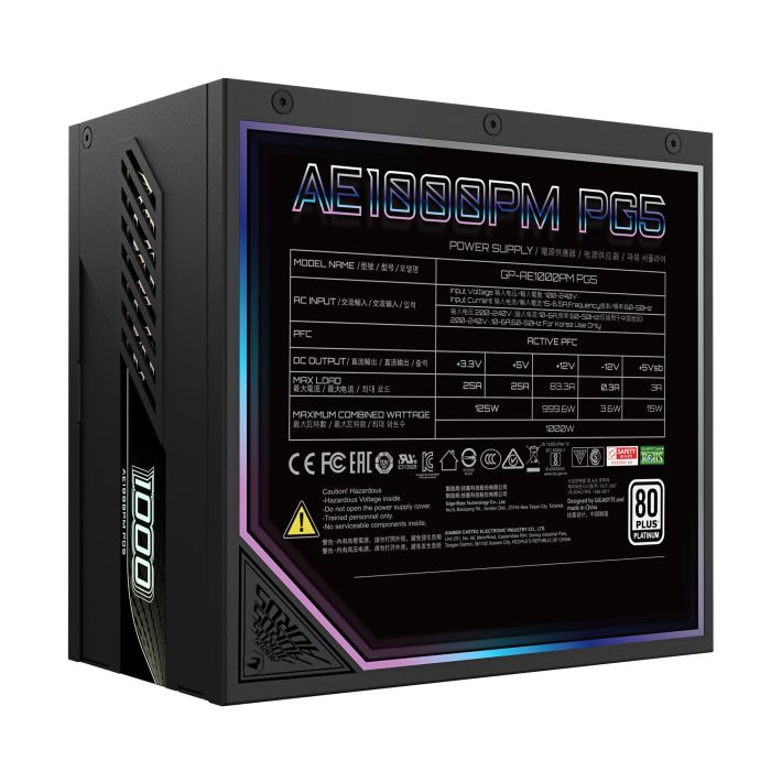 Power Supply NZXT GP-AE1000PM PG5 Efficiency 80 PLUS PLATINIUM PFC Active – 7
