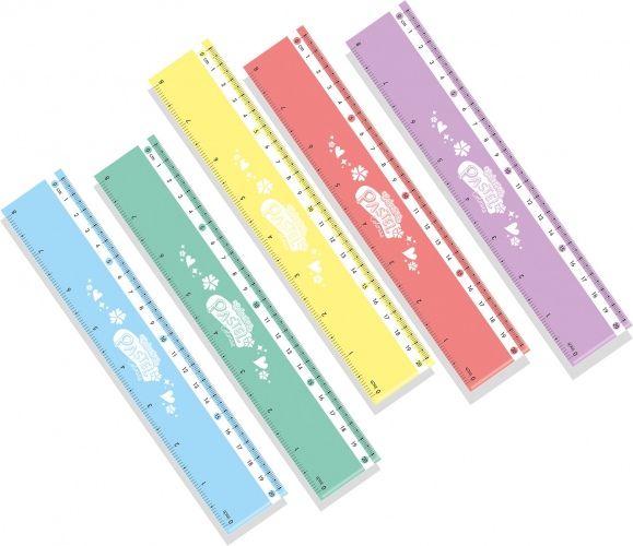 Liniuotė Colorino Pastel 20 cm plastikinė pastelinių spalvų – 2